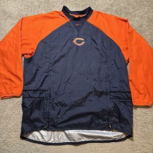 Vintage Chicago Bears Nike Team Windbreaker Jacket Mens XL Crewneck Pullover NFL